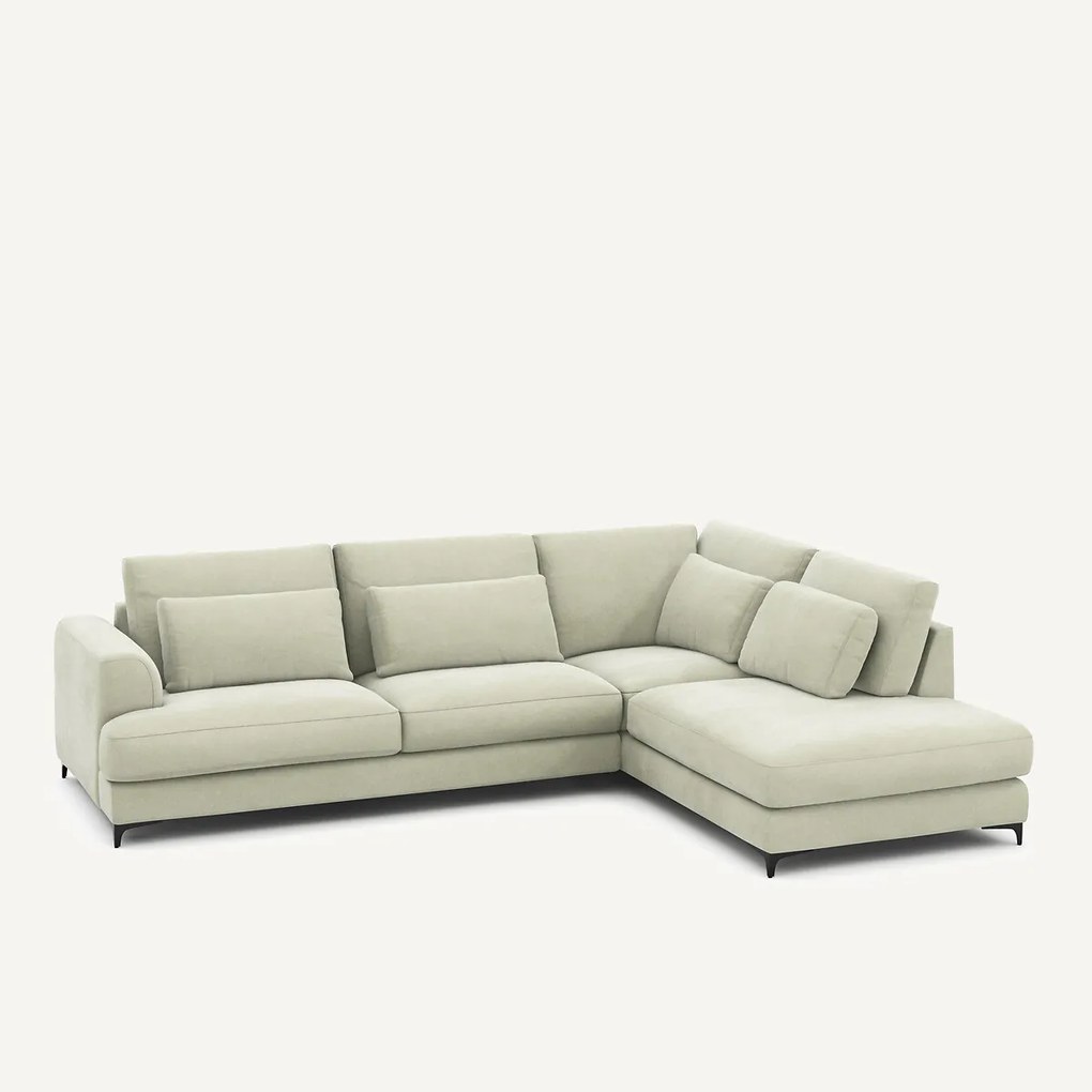 Omvormbare hoekbank rechts, stonewashed fluweel, Marsile