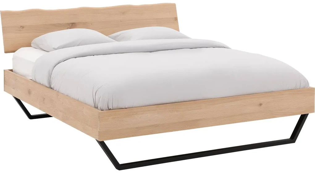 Goossens Bedframe Slade, Bedframe 160 x 220 cm hoofdbord organisch