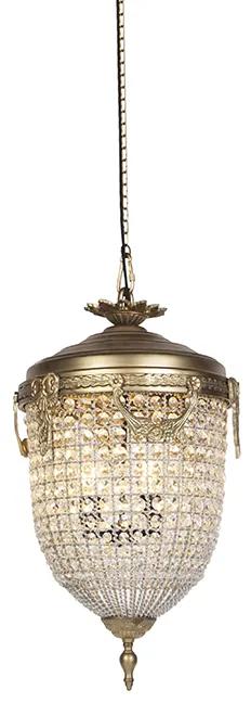 Art Deco hanglamp kristal 40cm goud - Cesar Art Deco, Klassiek / Antiek E27 rond Binnenverlichting Lamp