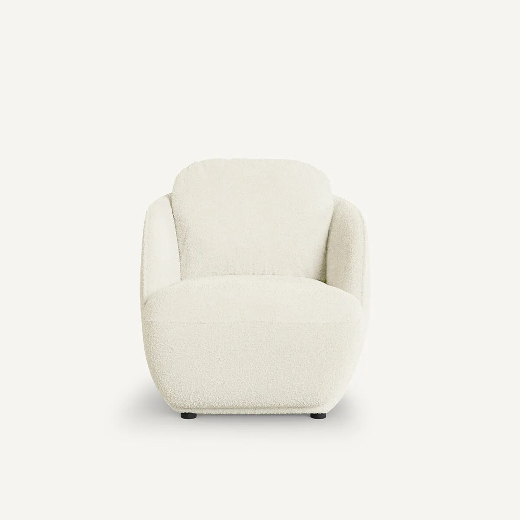 Fauteuil in bouclette stof, bolvormig, Alpine