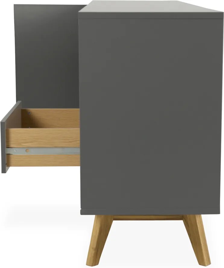 Tenzo Bess Mat Grijs Dressoir Eiken - 200x43x82cm.
