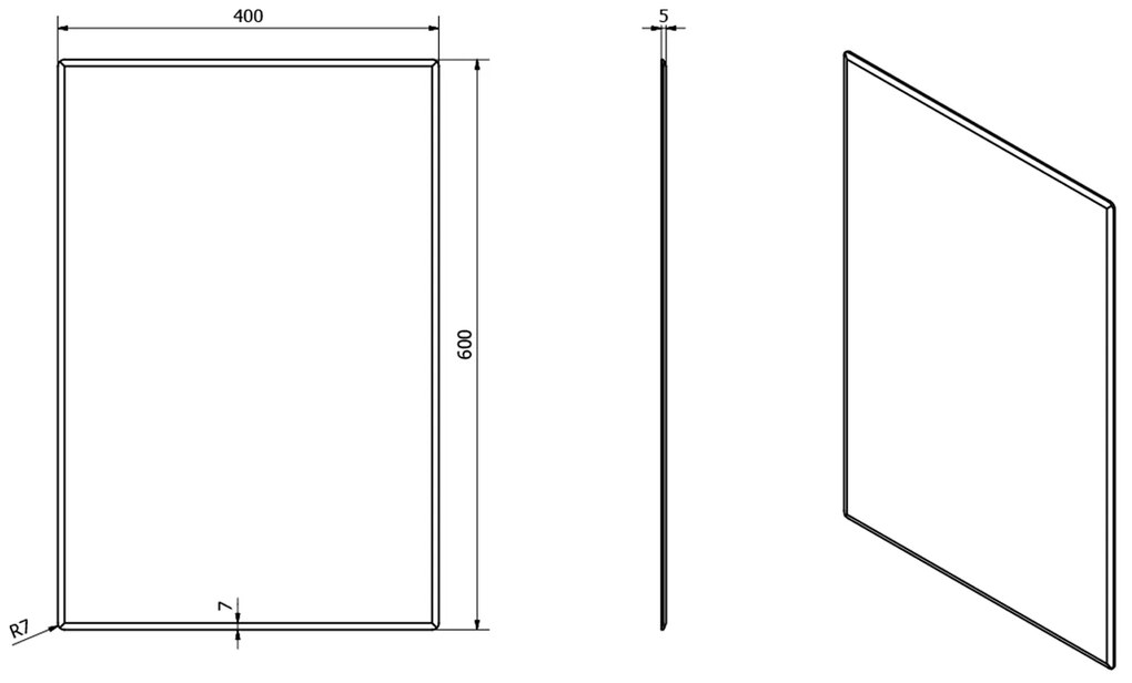 Spiegel 40x60cm met afgeschuinde randen z. bevestiging