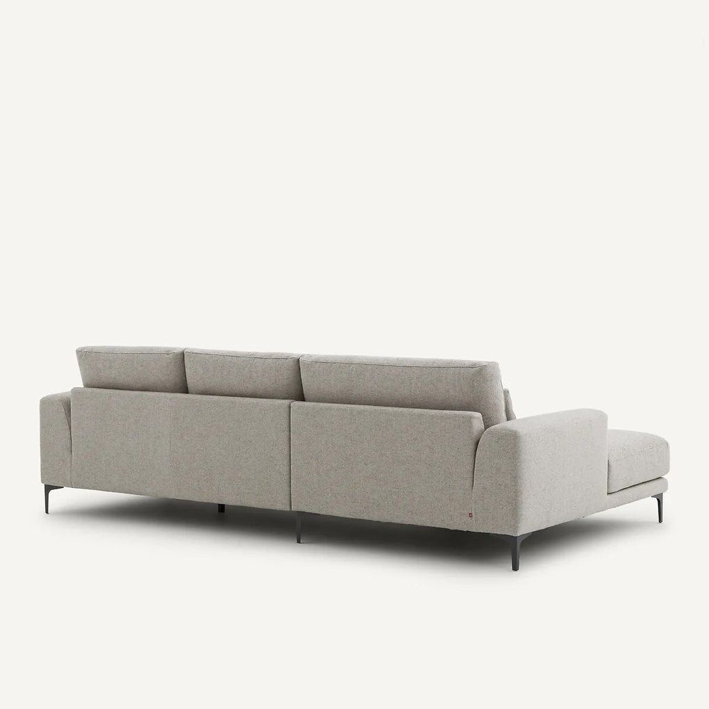 XL longchair links van viscose met structuur en linnen, MARSILE