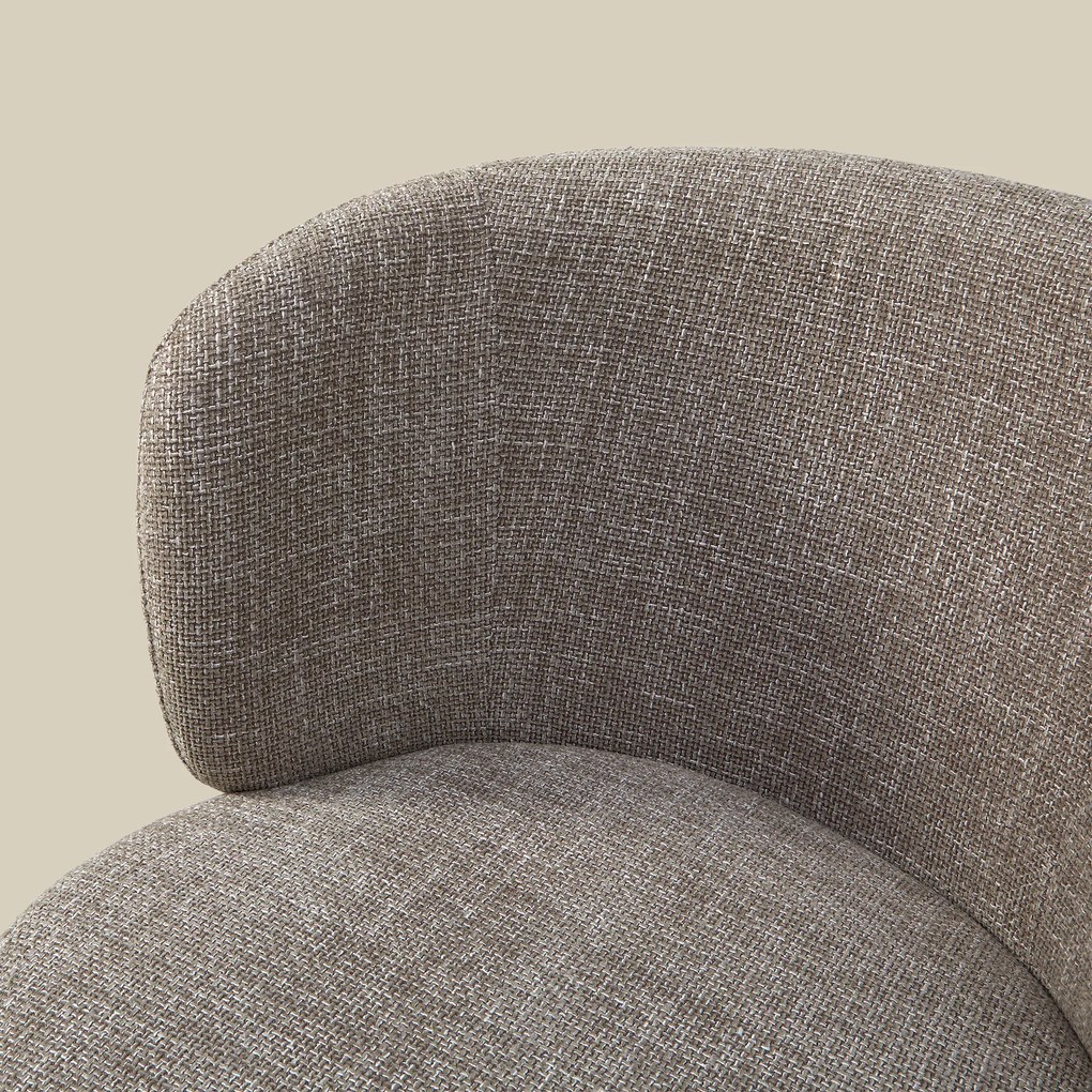 Walnoot Eetkamerstoel Met Ronde Rug Beige