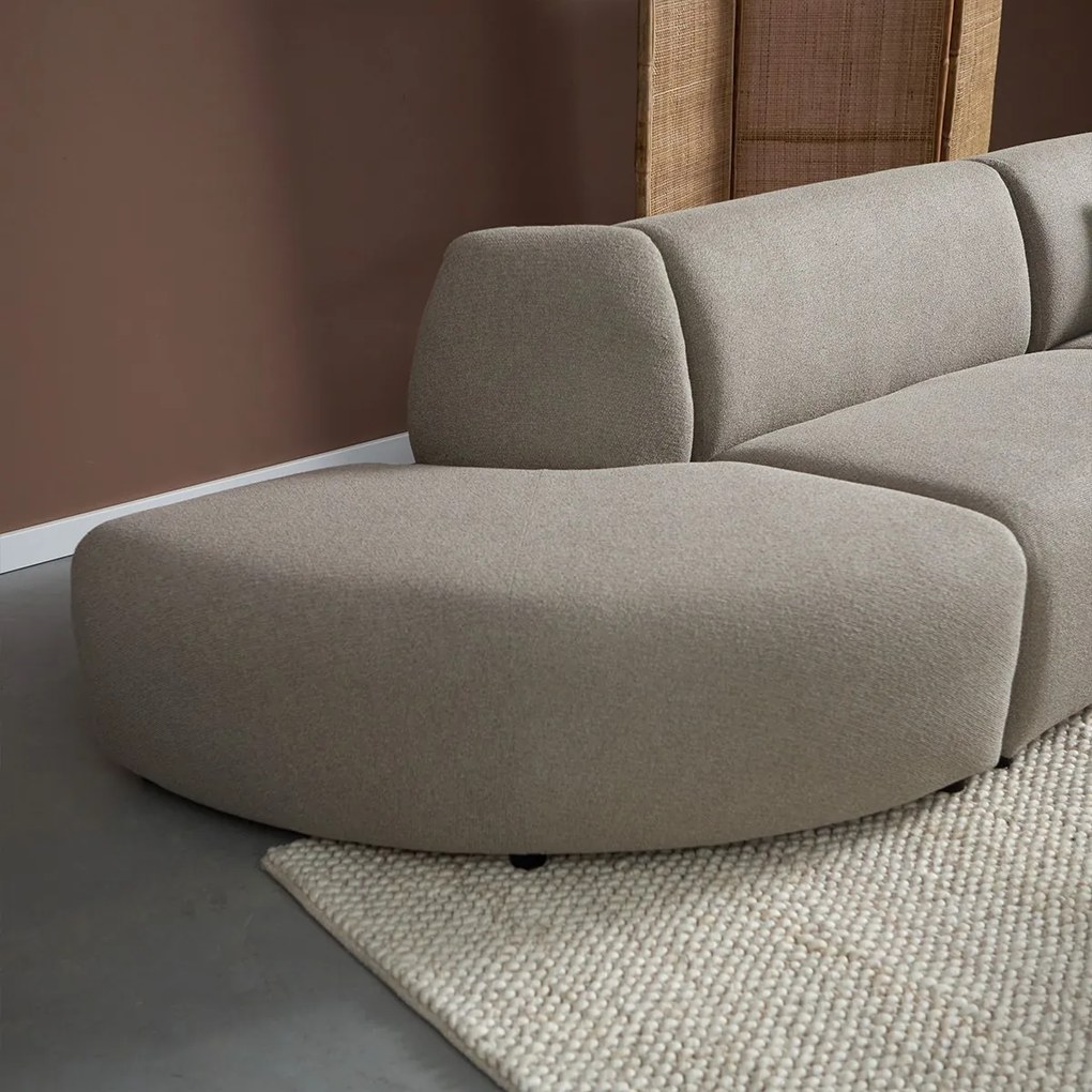Rechte Bank Met Rond Element Links Taupe