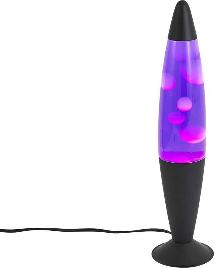 Lavalamp paars met witte wax incl. LED - Molten Lava