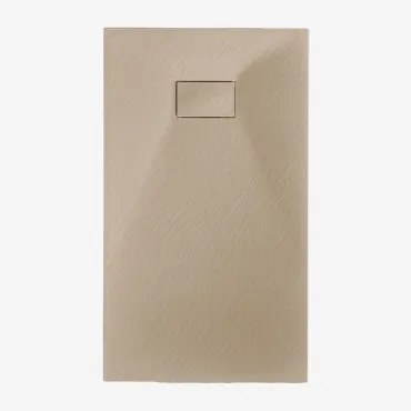 Soho Rechthoekige, Antislip, Extra Vlakke Smc-hars Douchebak 140 X 80 Cm & Licht Zandbruin - Sklum