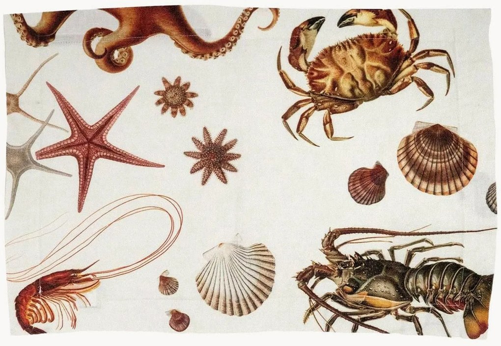 Linnen placemats Sea Animals, 2 stuks