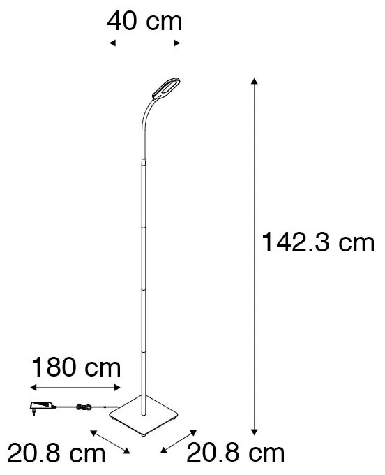 Vloerlamp zwart incl. LED 5-staps dimbaar in kelvin - Botot Modern Binnenverlichting Lamp