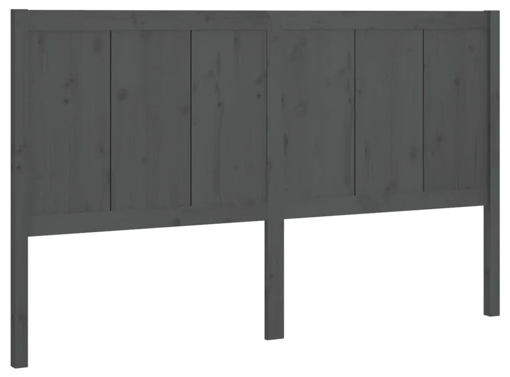vidaXL Hoofdbord 165,5x4x100 cm massief grenenhout grijs