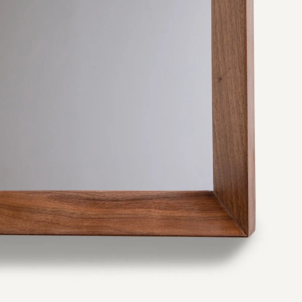 Vierkante spiegel, massief notenhout H80 cm, Andromède