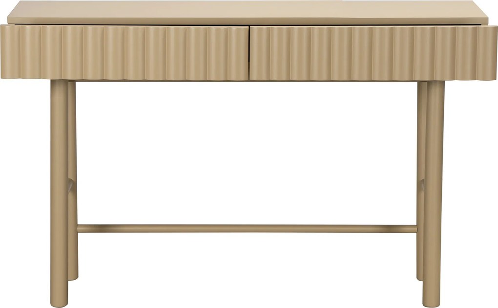 Sidetable Met Grote Ribbels Zandkleur - 120 X 35cm.
