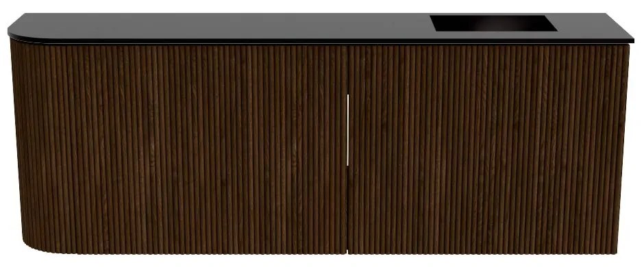 Mondiaz Joya 110cm toiletmeubel ronding links walnut met wastafel faye rechts zonder kraangat urban