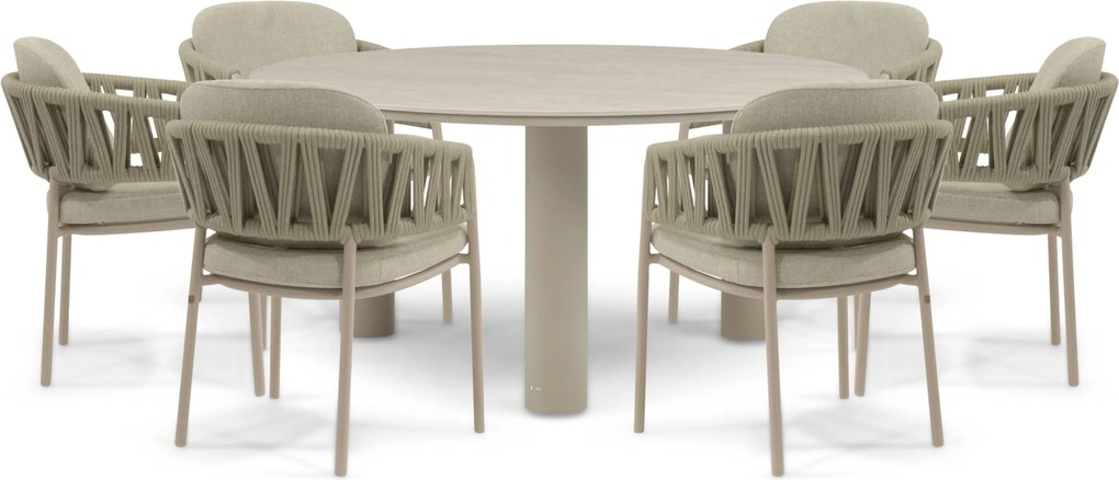 Tuinset 6 personen  Rope Zand/Beige 4 Seasons Outdoor Calma/Trino