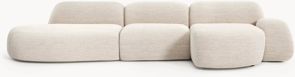 Modulaire bouclé hoekbank Wolke (4-zits) met chaise longue