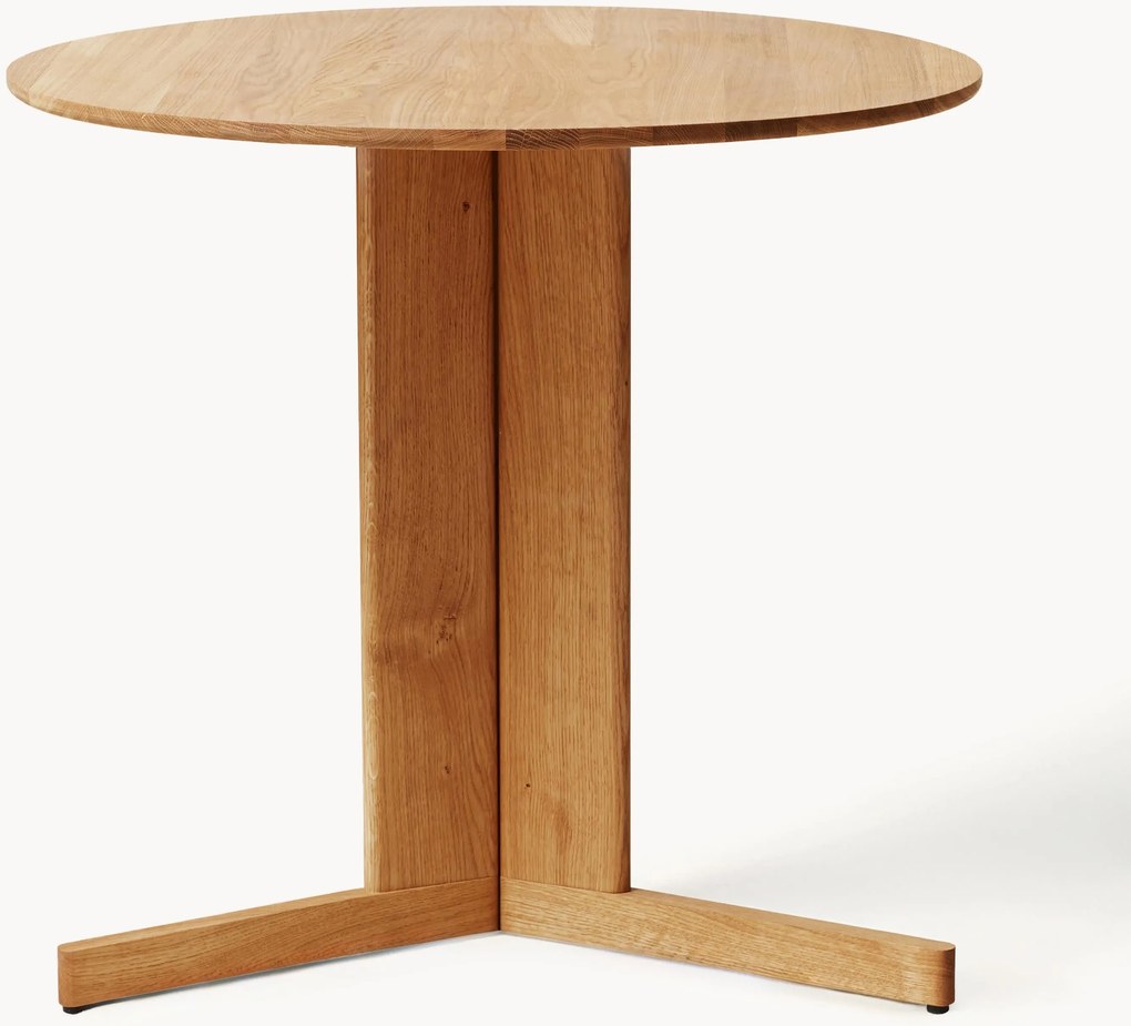 Ronde eikenhouten eettafel Trefoil, Ø 75 cm
