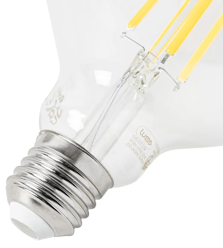 Set van 5 E27 LED lamp G95 helder 2,2W 470 lm 2700K