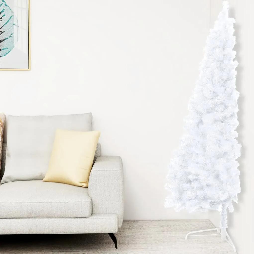 vidaXL Kunstkerstboom met LED's en kerstballen half 120 cm wit
