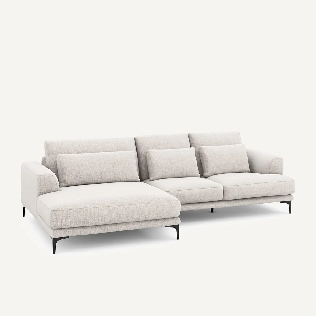 Hoekbank, links XL longchair, in Jasper-stof, MARSILE