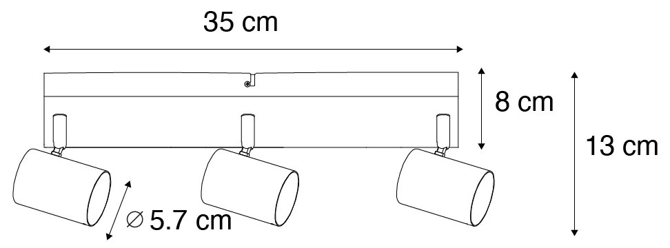 Smart plafondspot brons 3-lichts draai- en kantelbaar incl. Wifi GU10 50mm - Jeana