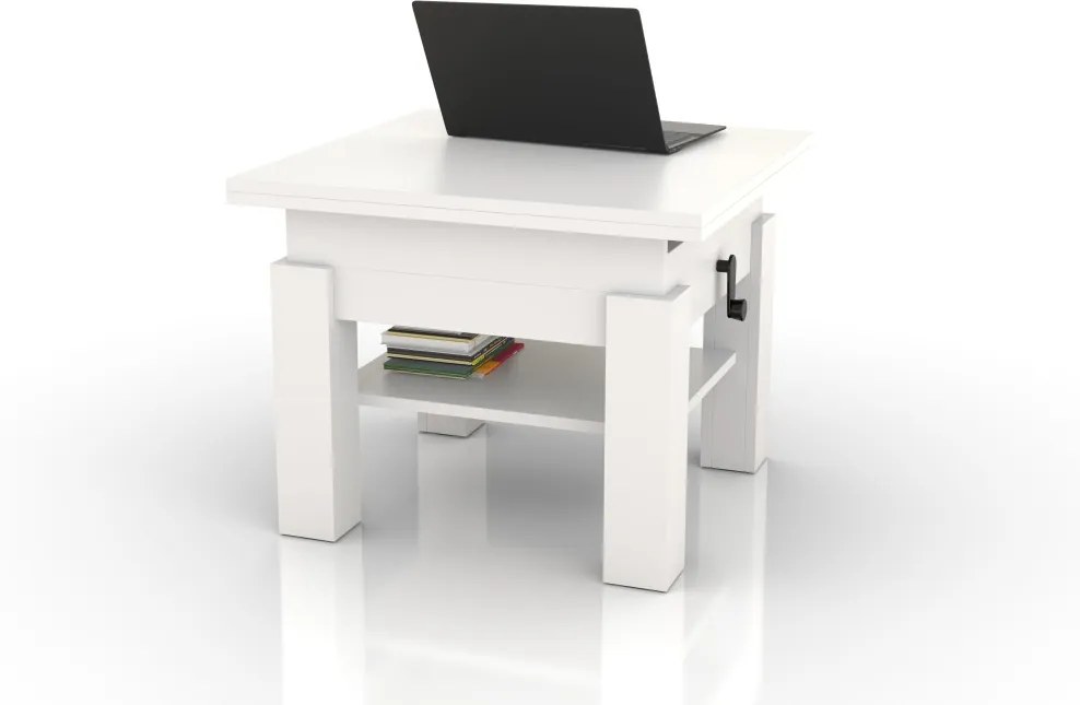 CLEO witte, uitschuifbare salontafel