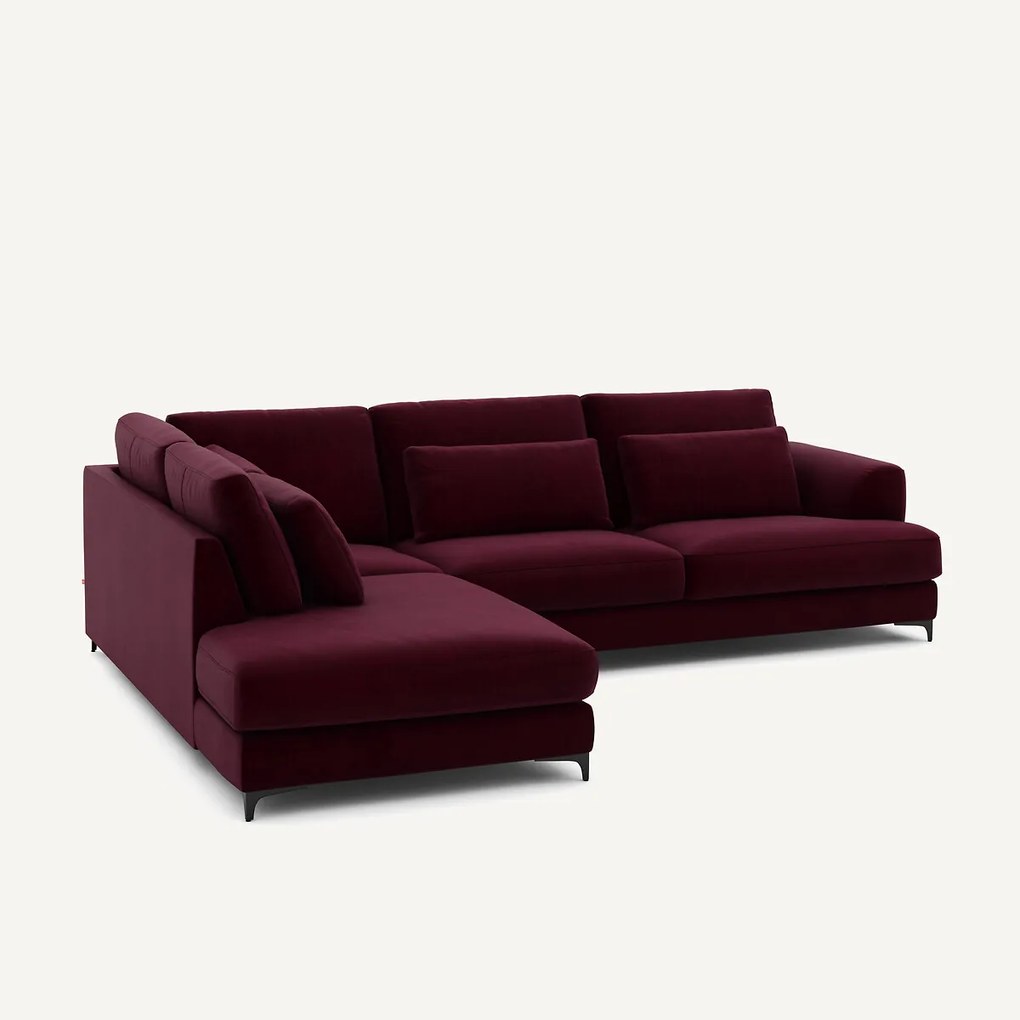 Omvormbare hoekbank links, fluweel, Marsile