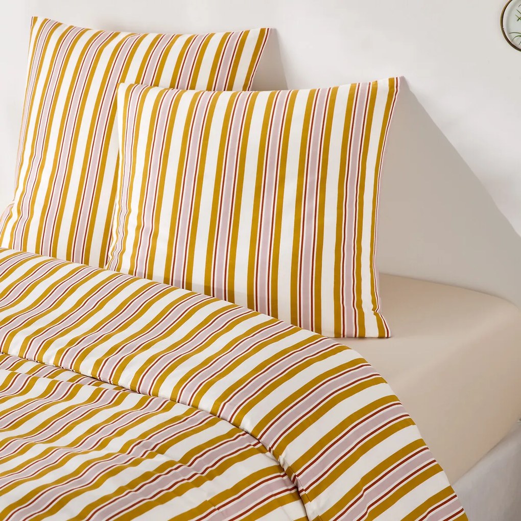Beddengoedset 30% gerecycled katoen, vierkant kussensloop, DAIRIS