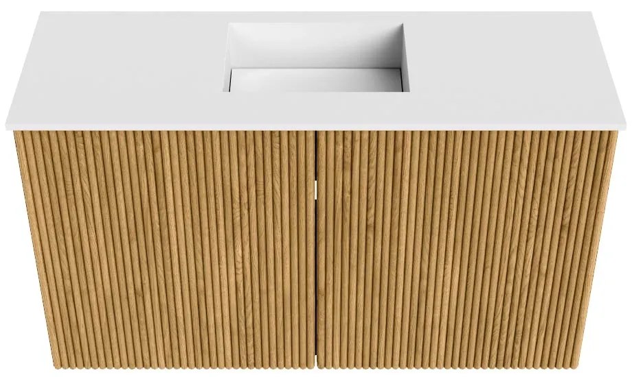 Mondiaz Joya 70cm toiletmeubel oak met wastafel faye midden zonder kraangat talc