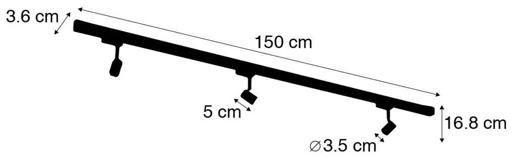 Modern 3-fase railsysteem met 3 Spot / Opbouwspot / Plafondspots zwart links - 3-Phase Jeany Modern GU10 Binnenverlichting Lamp