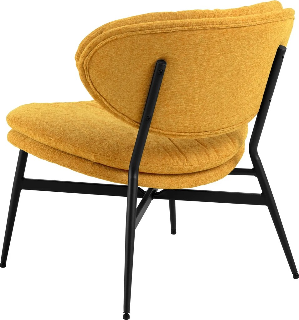 SOPHIA Mosterd (stof Apia 280)/zwart onderstel - RELAXFAUTEUIL STOEL VOOR DE WOONKAMER/HET KANTOOR MET BEKLEDING