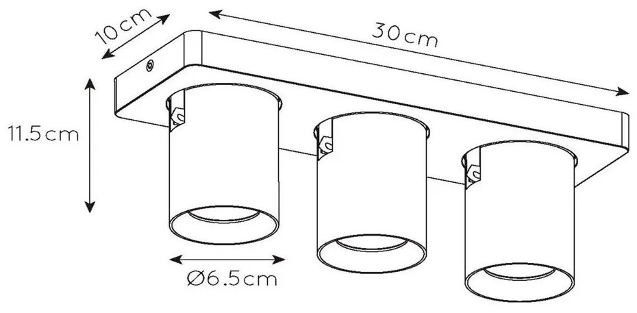 Lucide Nigel plafondlamp 3x 5W goud mat