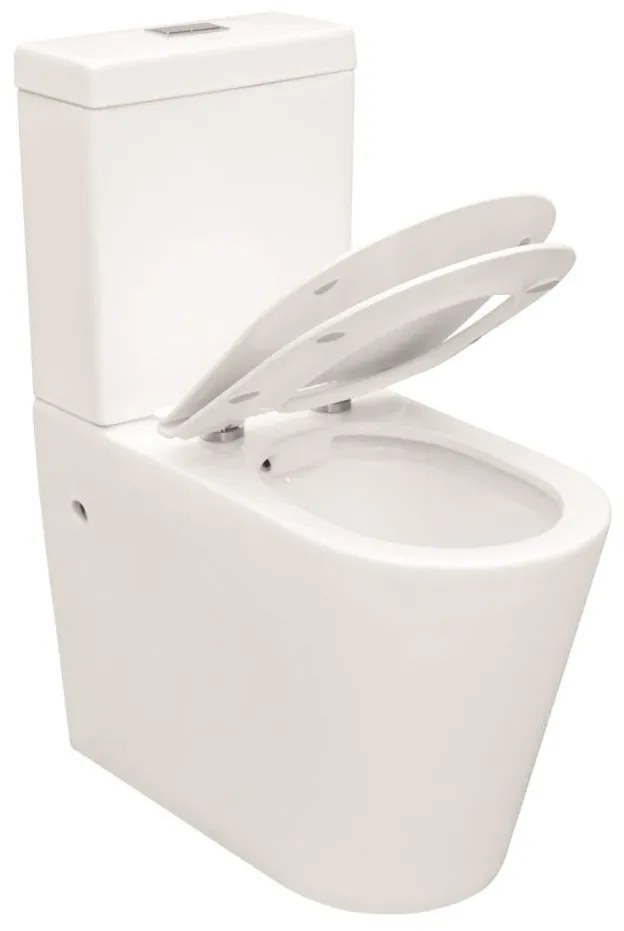 Verhoogd toilet staand rimfree met softclose quickrelease zitting duoblok