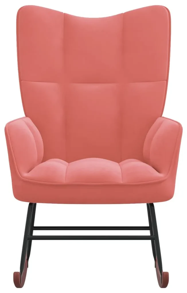 vidaXL Schommelstoel fluweel roze