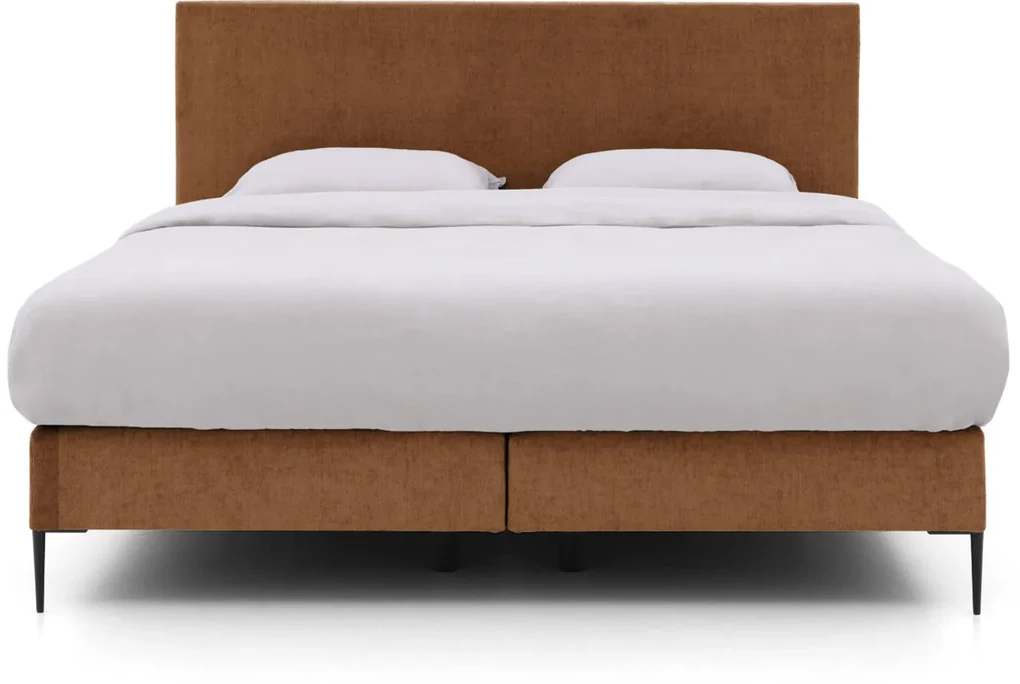 Goossens Boxspring Ease One Incl. Matras, Vlak 140 x 200 cm (=2x 70 x 200 cm) met hoofdbord + 2x matras shapes 1