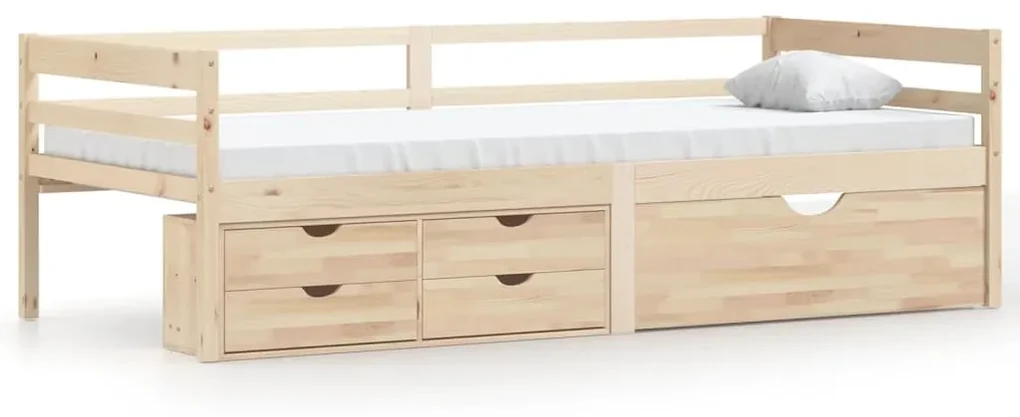 vidaXL Bedframe met lades en kast massief grenenhout 90x200 cm