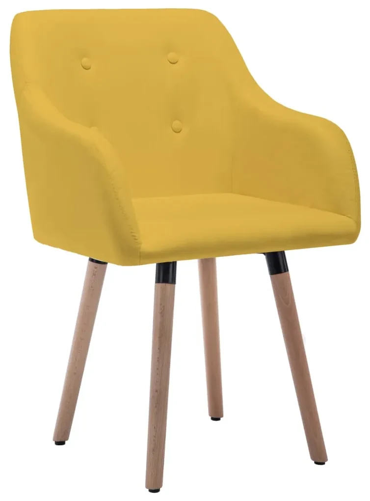 vidaXL Eetkamerstoelen 6 st stof mosterdgeel