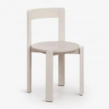 Set Van 4 Eikenhouten Eetkamerstoelen Noreli Tapioca Beige - Sklum