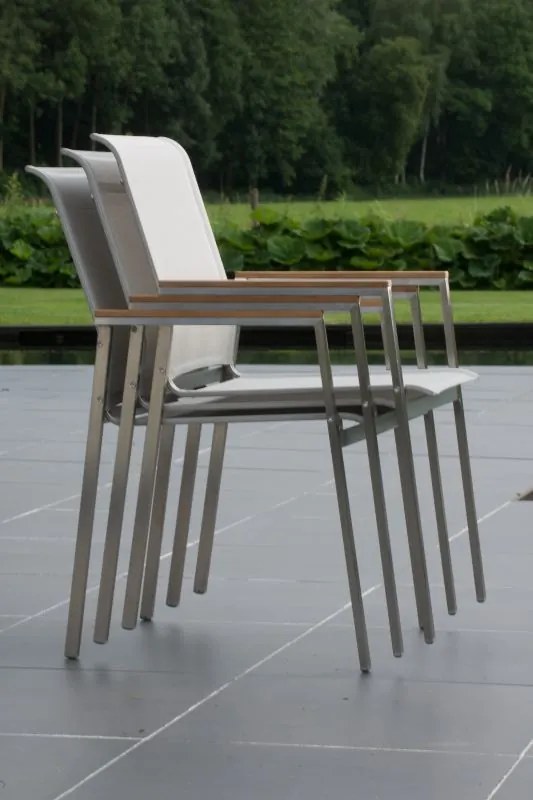 4 Seasons Outdoor Passion dining set met Goa tafel teak blad 220 x 95 cm      houtkleur weerbestendig