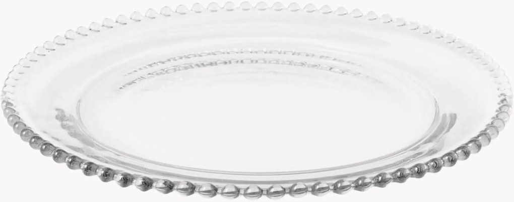 Ronde glazen borden Collier met parelrand, 12-delig