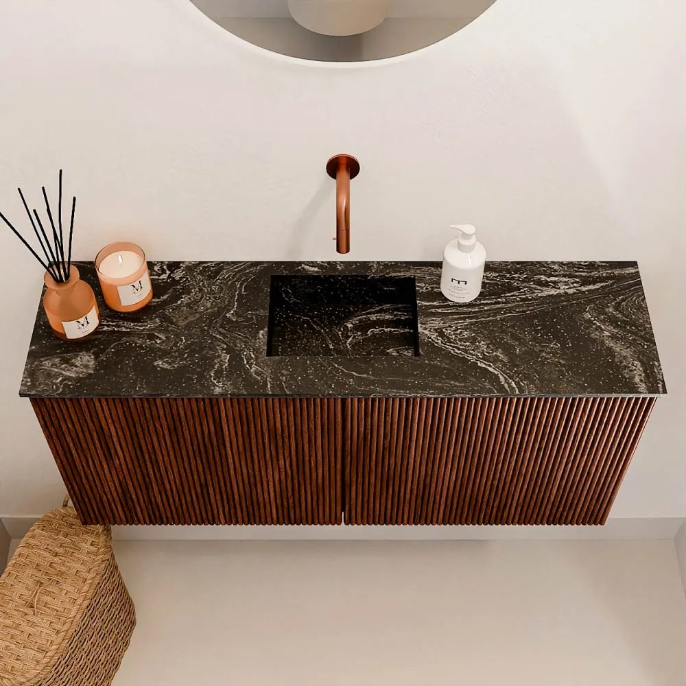 Mondiaz Joya DLux 90cm toiletmeubel ruby met wastafel faye midden zonder kraangat lava