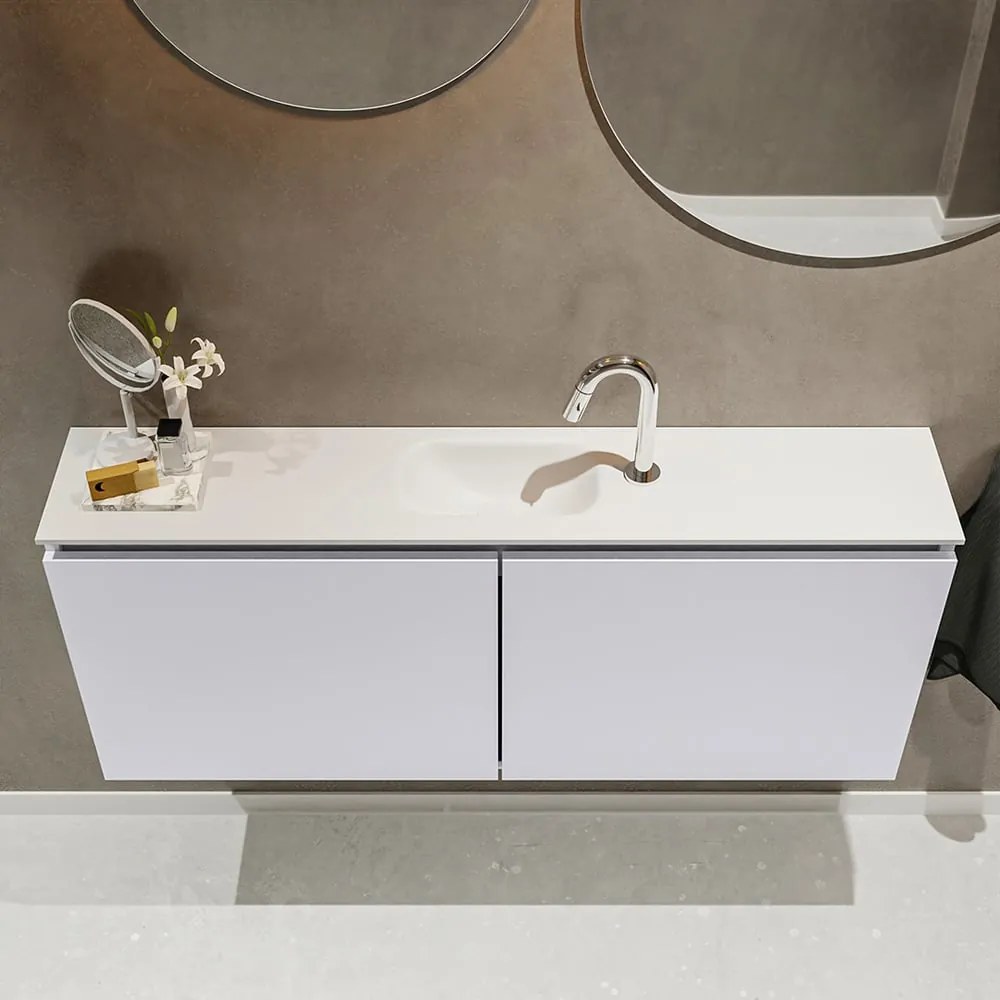 Mondiaz Ture 120cm toiletmeubel cale met wastafel talc midden 1 kraangat