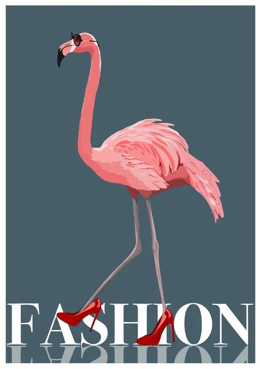 Ilustratie Fashion Flamingo, ByKammille