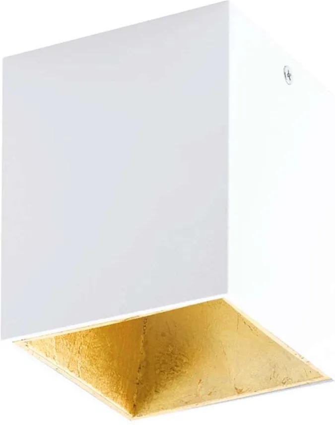EGLO plafondspot Polasso - wit/goud - 10x10 cm - Leen Bakker