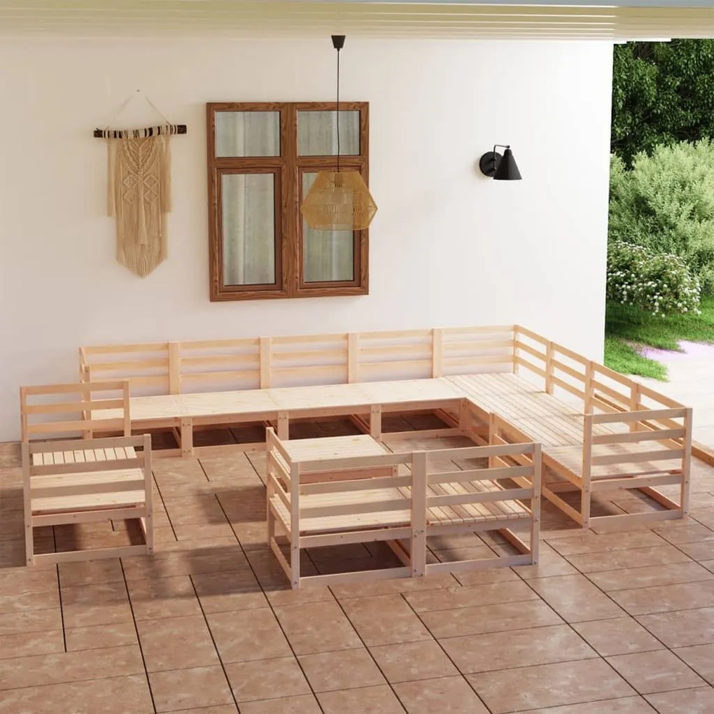 vidaXL 13-delige Loungeset massief grenenhout