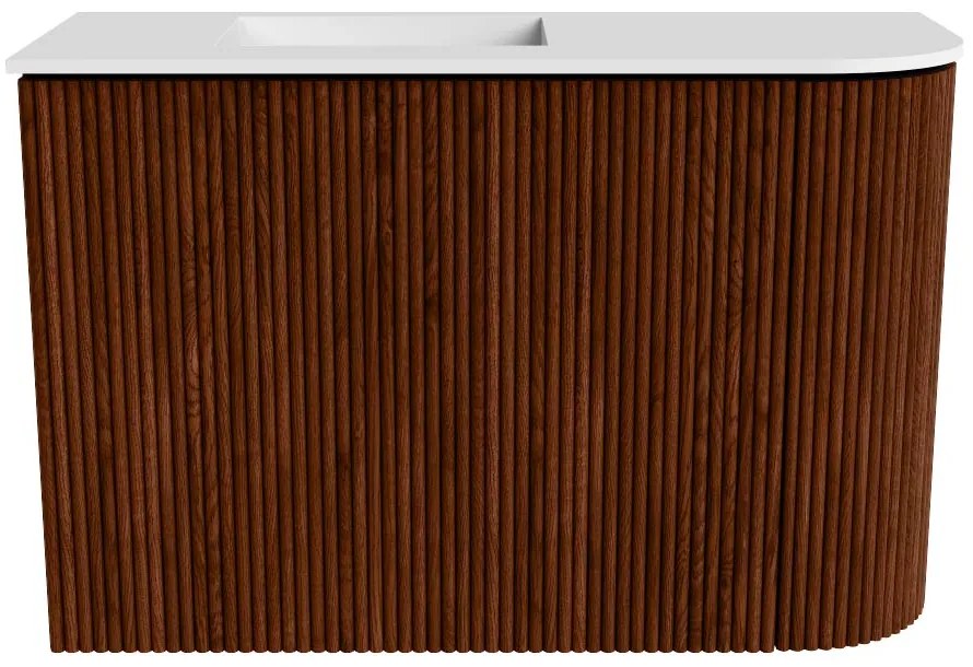 Mondiaz Joya 60cm toiletmeubel ronding rechts ruby met wastafel faye links zonder kraangat talc
