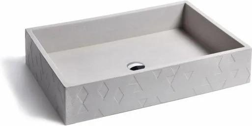 Urbi et Orbi Traccia opbouw wastafel beton lichtgrijs m/patroon mediumgrijs UT0044