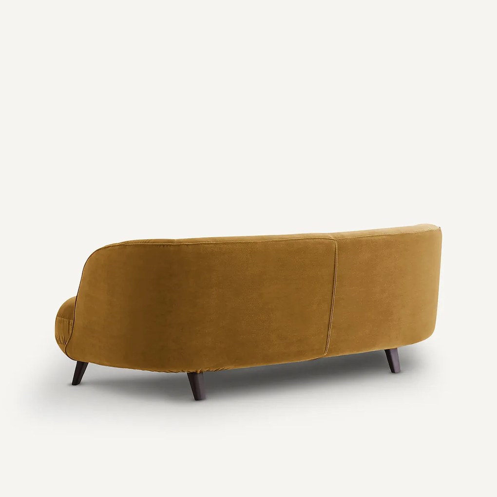 3-zits fluwelen bank, Rosebury, ontwerp Emmanuel Gallina