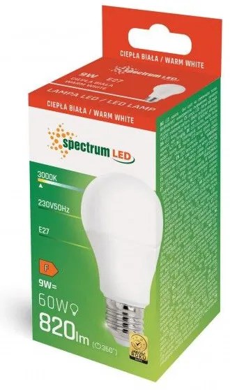 Żarówka LED Biały Ciepły E27 230V 9W WOJ+14610