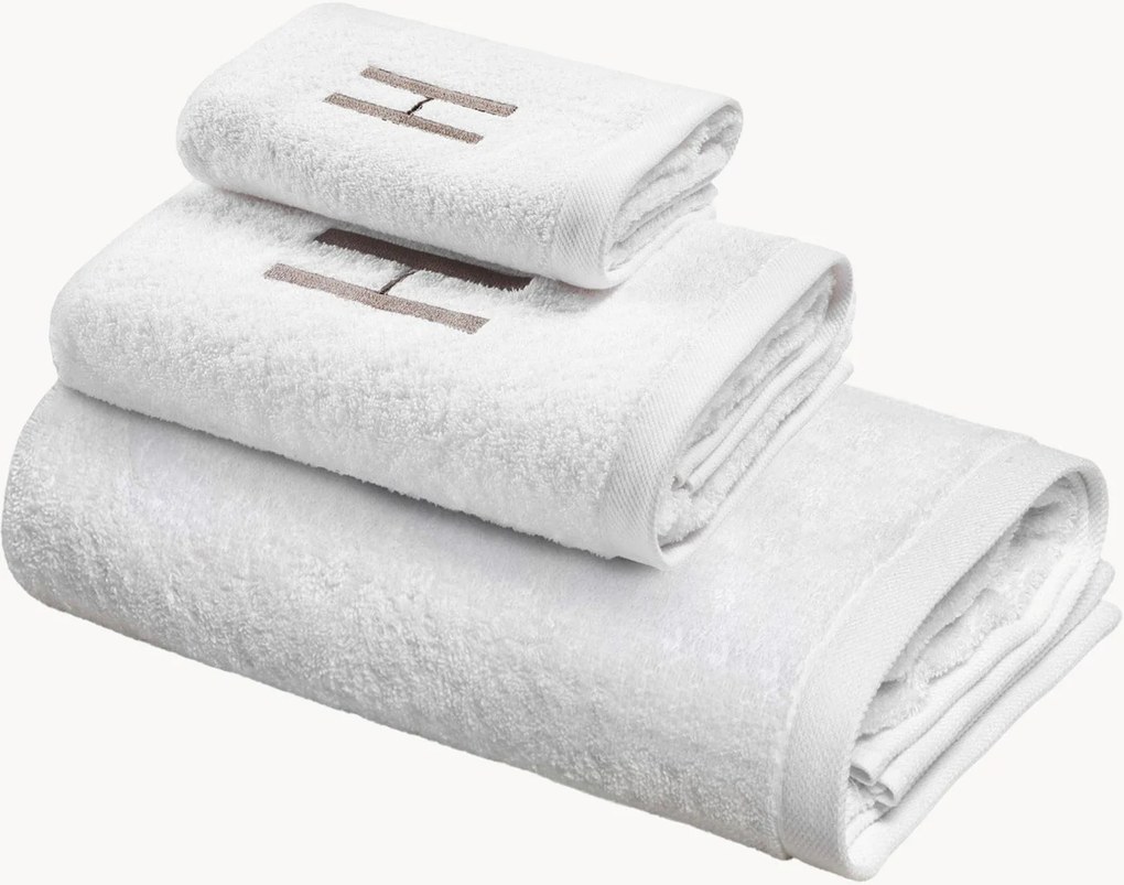Katoenen handdoekenset Monogram van A tot Z, 3-delig