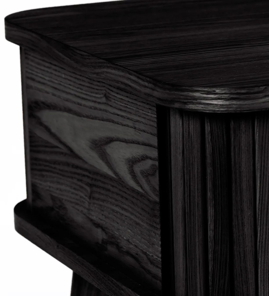 Zuiver Barbier Black Zwart Retro Nachtkastje - 45x45x59cm.